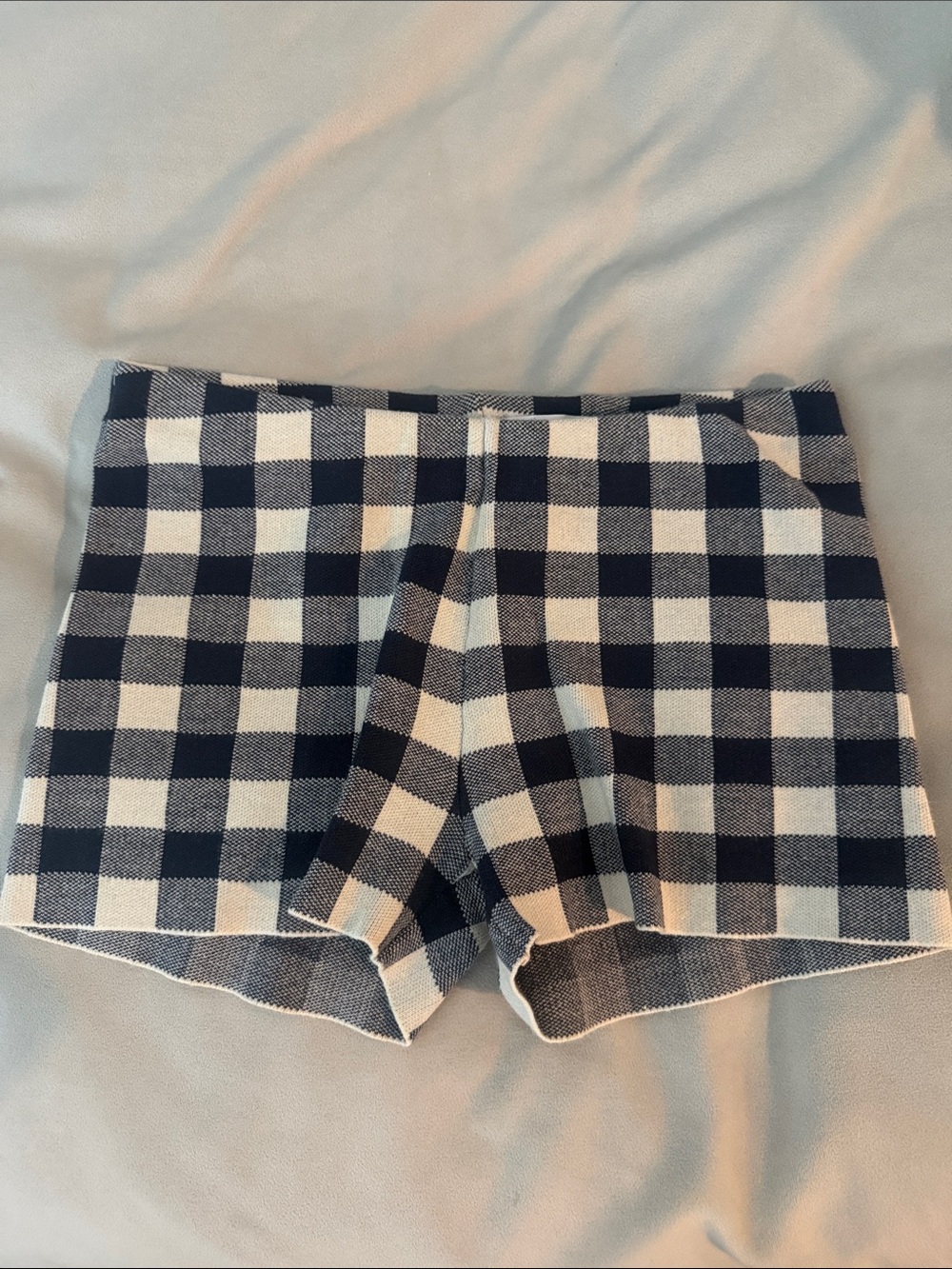 Meshki Navy and White Gingham Bike Shorts